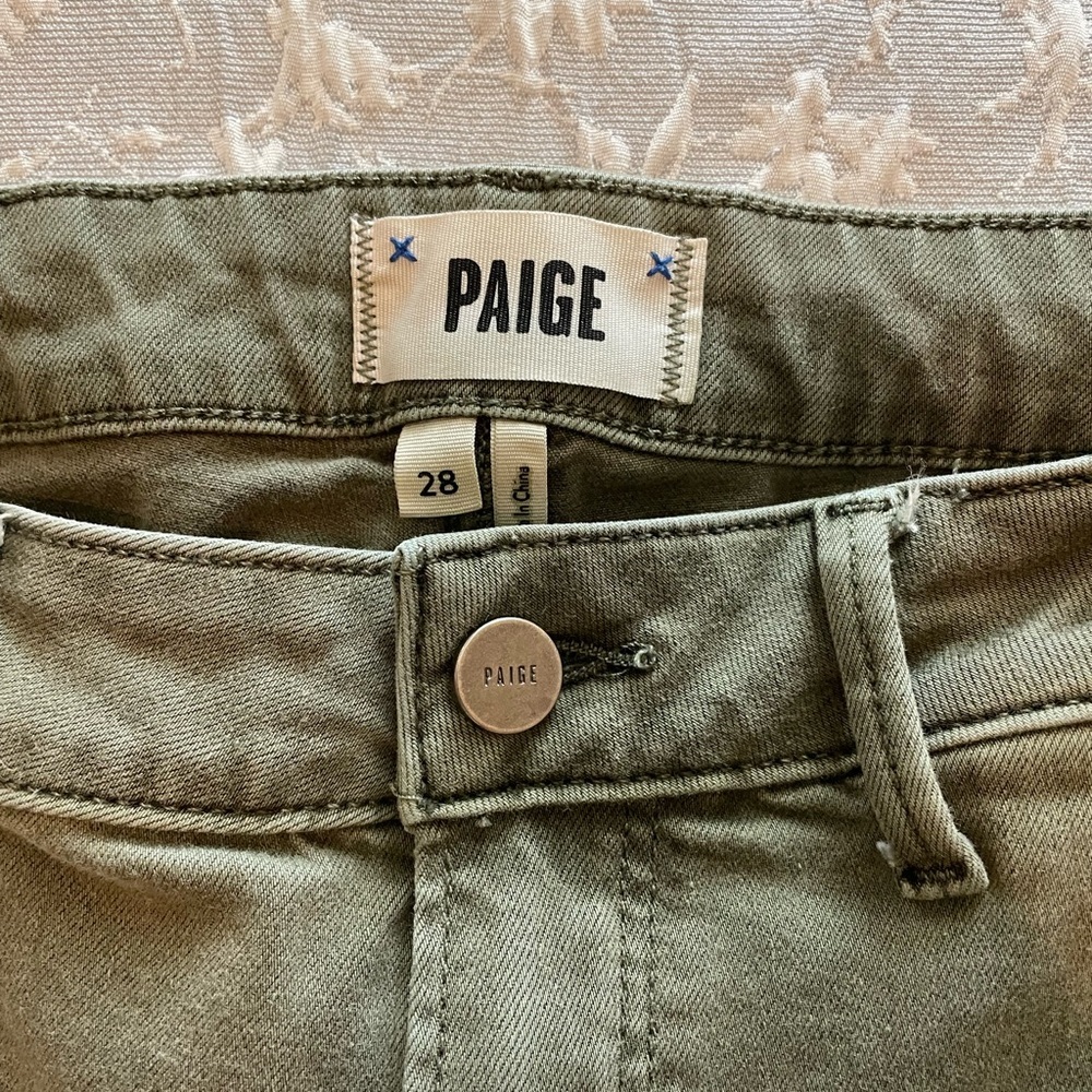 PAIGE Sage Green Trousers cargo style pants 28 - Picture 4 of 8